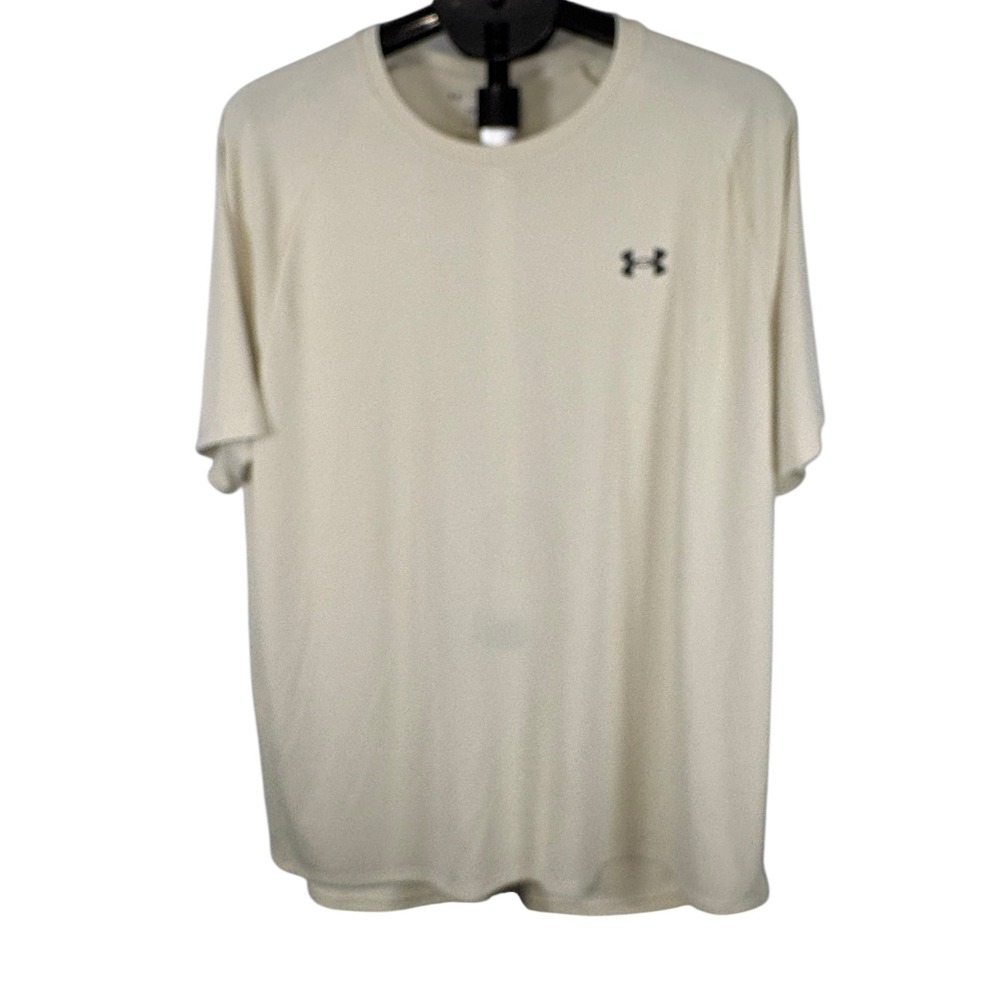 Under Armour Mens HeatGear Tech Tee Bundle 4 Pack XL Orange Blue Grey Cream - Picture 8 of 16